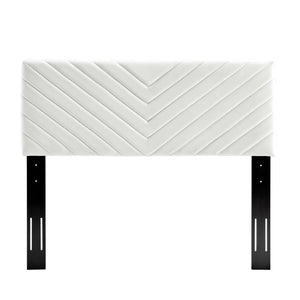 ModwayModway Alyson Angular Channel Tufted Performance Velvet Full / Queen Headboard MOD-6144 MOD-6144-WHI- BetterPatio.com