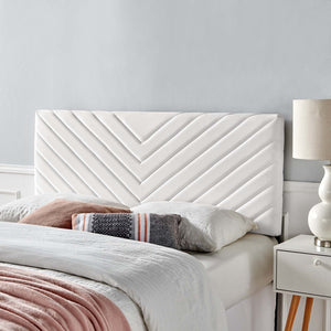 ModwayModway Alyson Angular Channel Tufted Performance Velvet Full / Queen Headboard MOD-6144 MOD-6144-WHI- BetterPatio.com