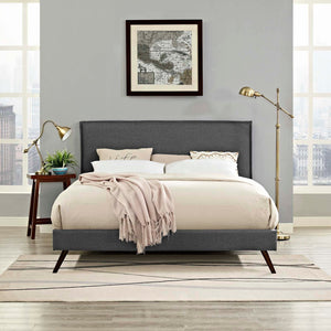 ModwayModway Amaris Full Fabric Platform Bed with Round Splayed Legs MOD-5903 MOD-5903-GRY- BetterPatio.com