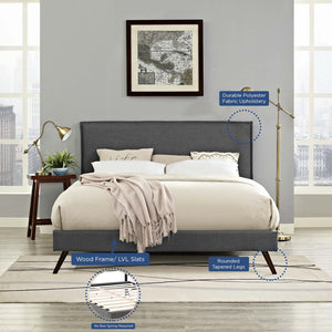 ModwayModway Amaris Full Fabric Platform Bed with Round Splayed Legs MOD-5903 MOD-5903-GRY- BetterPatio.com