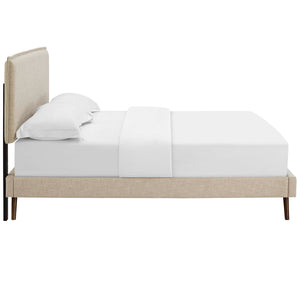 ModwayModway Amaris King Fabric Platform Bed with Round Splayed Legs MOD-5905 MOD-5905-BEI- BetterPatio.com