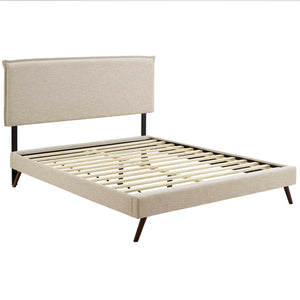 ModwayModway Amaris King Fabric Platform Bed with Round Splayed Legs MOD-5905 MOD-5905-BEI- BetterPatio.com