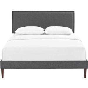 ModwayModway Amaris King Fabric Platform Bed with Squared Tapered Legs MOD-5909 MOD-5909-GRY- BetterPatio.com