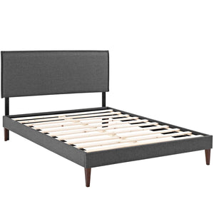 ModwayModway Amaris King Fabric Platform Bed with Squared Tapered Legs MOD-5909 MOD-5909-GRY- BetterPatio.com