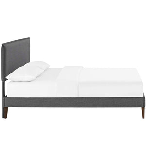 ModwayModway Amaris King Fabric Platform Bed with Squared Tapered Legs MOD-5909 MOD-5909-GRY- BetterPatio.com