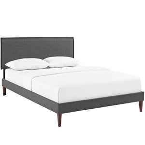 ModwayModway Amaris King Fabric Platform Bed with Squared Tapered Legs MOD-5909 MOD-5909-GRY- BetterPatio.com