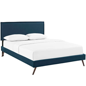 ModwayModway Amaris Queen Fabric Platform Bed with Round Splayed Legs MOD-5904 MOD-5904-AZU- BetterPatio.com