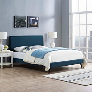 ModwayModway Amaris Queen Fabric Platform Bed with Round Splayed Legs MOD-5904 MOD-5904-AZU- BetterPatio.com