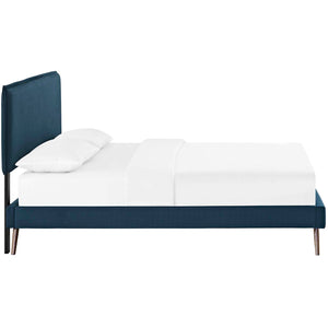 ModwayModway Amaris Queen Fabric Platform Bed with Round Splayed Legs MOD-5904 MOD-5904-AZU- BetterPatio.com