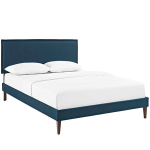 ModwayModway Amaris Queen Fabric Platform Bed with Squared Tapered Legs MOD-5908 MOD-5908-AZU- BetterPatio.com