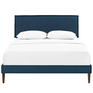 ModwayModway Amaris Queen Fabric Platform Bed with Squared Tapered Legs MOD-5908 MOD-5908-AZU- BetterPatio.com