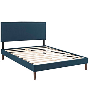 ModwayModway Amaris Queen Fabric Platform Bed with Squared Tapered Legs MOD-5908 MOD-5908-AZU- BetterPatio.com