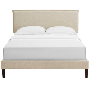 ModwayModway Amaris Queen Fabric Platform Bed with Squared Tapered Legs MOD-5908 MOD-5908-BEI- BetterPatio.com