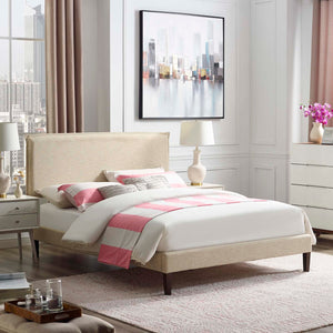 ModwayModway Amaris Queen Fabric Platform Bed with Squared Tapered Legs MOD-5908 MOD-5908-BEI- BetterPatio.com