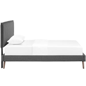 ModwayModway Amaris Twin Fabric Platform Bed with Round Splayed Legs MOD-5902 MOD-5902-GRY- BetterPatio.com