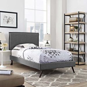 ModwayModway Amaris Twin Fabric Platform Bed with Round Splayed Legs MOD-5902 MOD-5902-GRY- BetterPatio.com