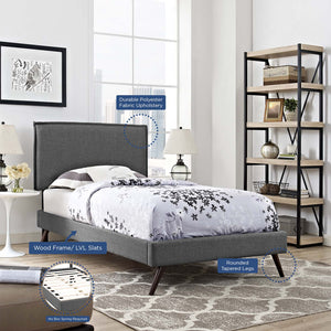 ModwayModway Amaris Twin Fabric Platform Bed with Round Splayed Legs MOD-5902 MOD-5902-GRY- BetterPatio.com