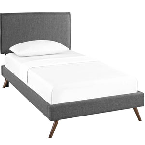 ModwayModway Amaris Twin Fabric Platform Bed with Round Splayed Legs MOD-5902 MOD-5902-GRY- BetterPatio.com