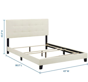 ModwayModway Amira Twin Performance Velvet Bed MOD-5851 MOD-5851-IVO- BetterPatio.com