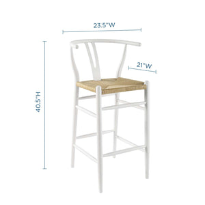 ModwayModway Amish Wood Bar Stool EEI-3851 EEI-3851-WHI- BetterPatio.com