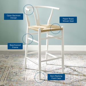 ModwayModway Amish Wood Bar Stool EEI-3851 EEI-3851-WHI- BetterPatio.com