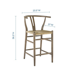 ModwayModway Amish Wood Counter Stool EEI-3850 EEI-3850-GRY- BetterPatio.com