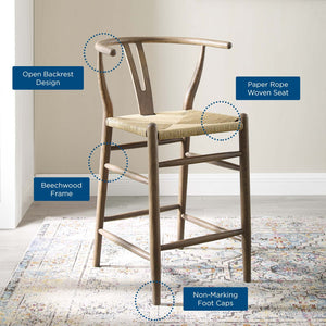 ModwayModway Amish Wood Counter Stool EEI-3850 EEI-3850-GRY- BetterPatio.com