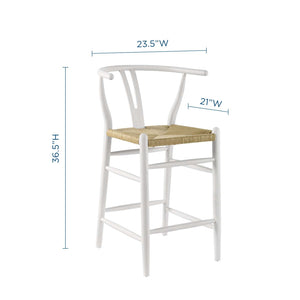 ModwayModway Amish Wood Counter Stool EEI-3850 EEI-3850-WHI- BetterPatio.com