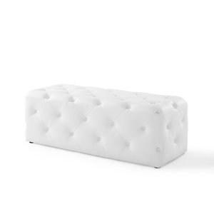 ModwayModway Amour 48" Tufted Button Entryway Faux Leather Bench EEI-3767 EEI-3767-WHI- BetterPatio.com