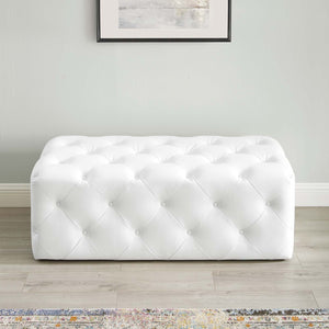 ModwayModway Amour 48" Tufted Button Entryway Faux Leather Bench EEI-3767 EEI-3767-WHI- BetterPatio.com