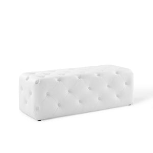 ModwayModway Amour 48" Tufted Button Entryway Faux Leather Bench EEI-3767 EEI-3767-WHI- BetterPatio.com