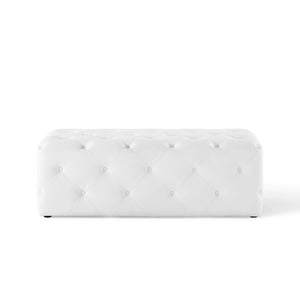 ModwayModway Amour 48" Tufted Button Entryway Faux Leather Bench EEI-3767 EEI-3767-WHI- BetterPatio.com