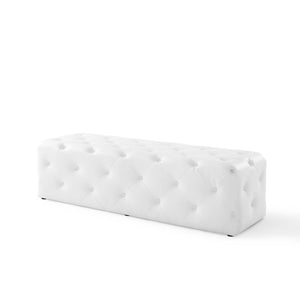 ModwayModway Amour 60" Tufted Button Entryway Faux Leather Bench EEI-3769 EEI-3769-WHI- BetterPatio.com