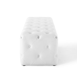 ModwayModway Amour 60" Tufted Button Entryway Faux Leather Bench EEI-3769 EEI-3769-WHI- BetterPatio.com