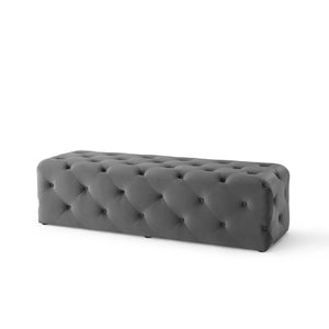 ModwayModway Amour 60" Tufted Button Entryway Performance Velvet Bench EEI-3770 EEI-3770-GRY- BetterPatio.com