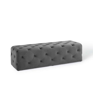 ModwayModway Amour 60" Tufted Button Entryway Performance Velvet Bench EEI-3770 EEI-3770-GRY- BetterPatio.com