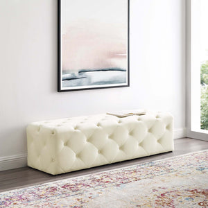 ModwayModway Amour 60" Tufted Button Entryway Performance Velvet Bench EEI-3770 EEI-3770-IVO- BetterPatio.com