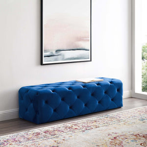 ModwayModway Amour 60" Tufted Button Entryway Performance Velvet Bench EEI-3770 EEI-3770-NAV- BetterPatio.com