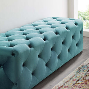 ModwayModway Amour 60" Tufted Button Entryway Performance Velvet Bench EEI-3770 EEI-3770-SEA- BetterPatio.com