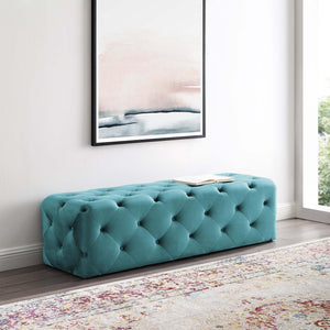 ModwayModway Amour 60" Tufted Button Entryway Performance Velvet Bench EEI-3770 EEI-3770-SEA- BetterPatio.com