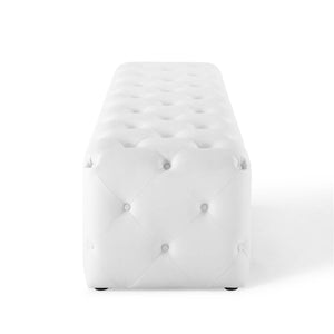 ModwayModway Amour 72" Tufted Button Entryway Faux Leather Bench EEI-3771 EEI-3771-WHI- BetterPatio.com