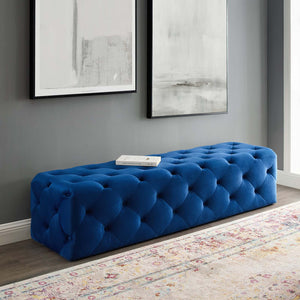 ModwayModway Amour 72" Tufted Button Entryway Performance Velvet Bench EEI-3772 EEI-3772-NAV- BetterPatio.com