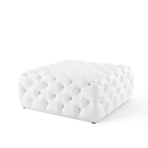ModwayModway Amour Tufted Button Large Square Faux Leather Ottoman EEI-3773 EEI-3773-WHI- BetterPatio.com