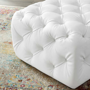 ModwayModway Amour Tufted Button Square Faux Leather Ottoman EEI-3775 EEI-3775-WHI- BetterPatio.com