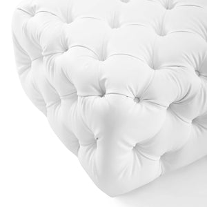 ModwayModway Amour Tufted Button Square Faux Leather Ottoman EEI-3775 EEI-3775-WHI- BetterPatio.com