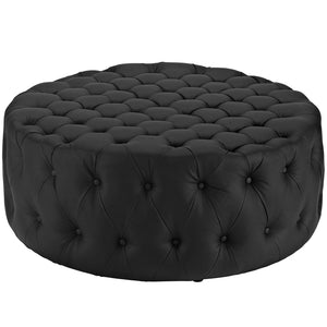 ModwayModway Amour Upholstered Vinyl Ottoman EEI-2224 EEI-2224-BLK- BetterPatio.com