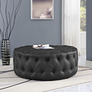 ModwayModway Amour Upholstered Vinyl Ottoman EEI-2224 EEI-2224-BLK- BetterPatio.com