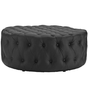 ModwayModway Amour Upholstered Vinyl Ottoman EEI-2224 EEI-2224-BLK- BetterPatio.com