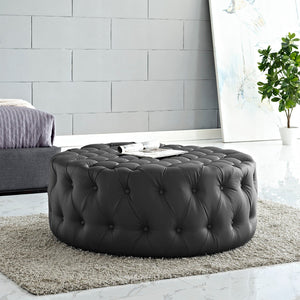 ModwayModway Amour Upholstered Vinyl Ottoman EEI-2224 EEI-2224-BLK- BetterPatio.com