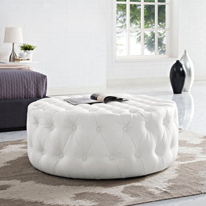 ModwayModway Amour Upholstered Vinyl Ottoman EEI-2224 EEI-2224-WHI- BetterPatio.com